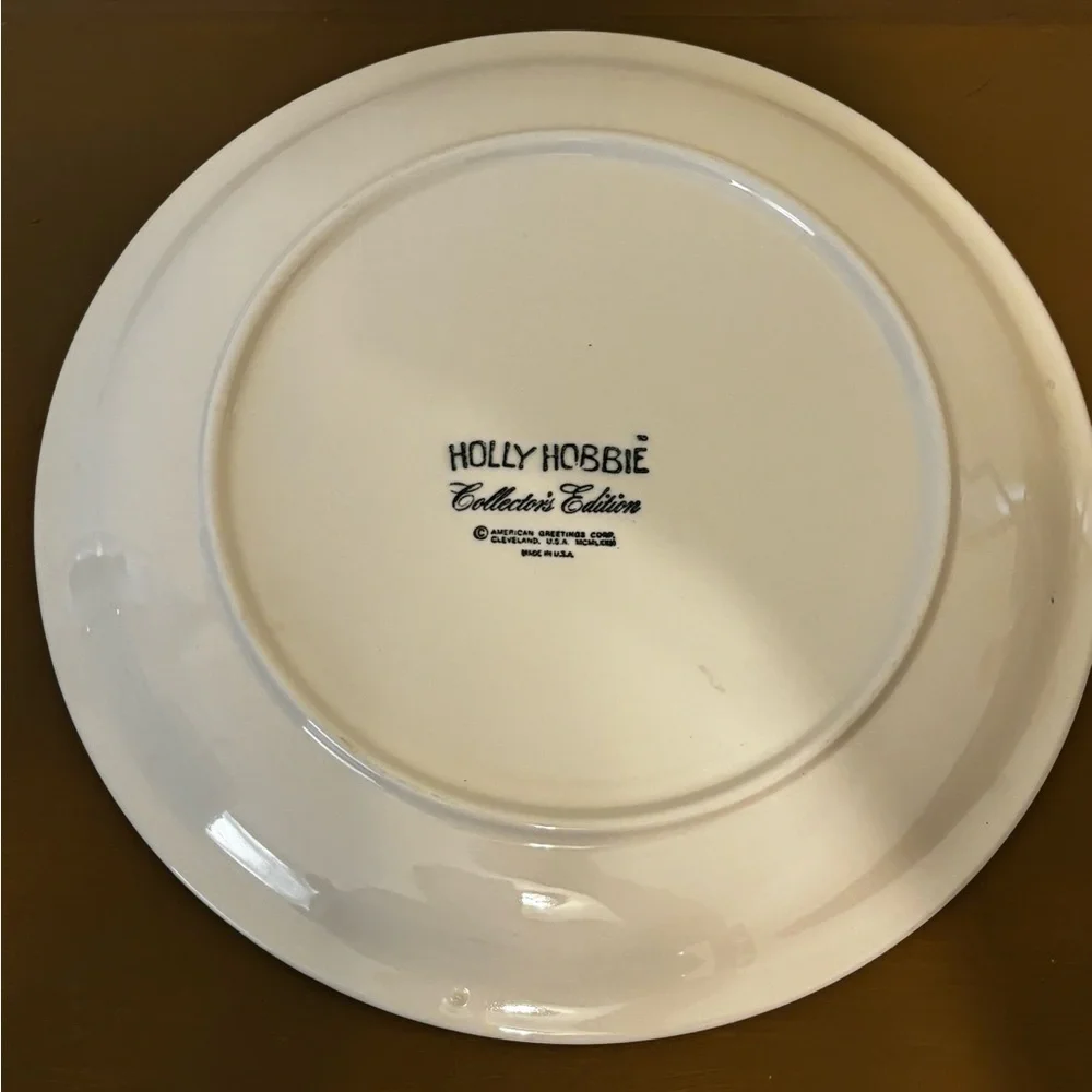 Holly Hobbie Friendship Bicycle Decorative Dinner Plate - White & Brown